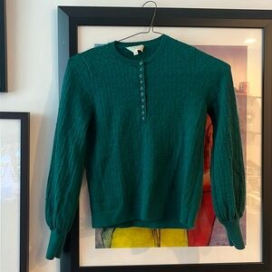 Sezane green merino wool sweater size S